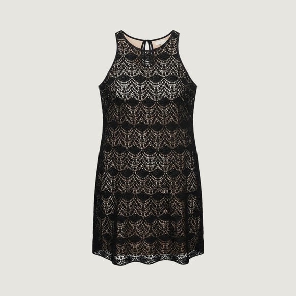 LOFT Dresses & Skirts - Ann Taylor LOFT Dress Size 6 Black Crocheted Lace Overlay Sleeveless Romantic